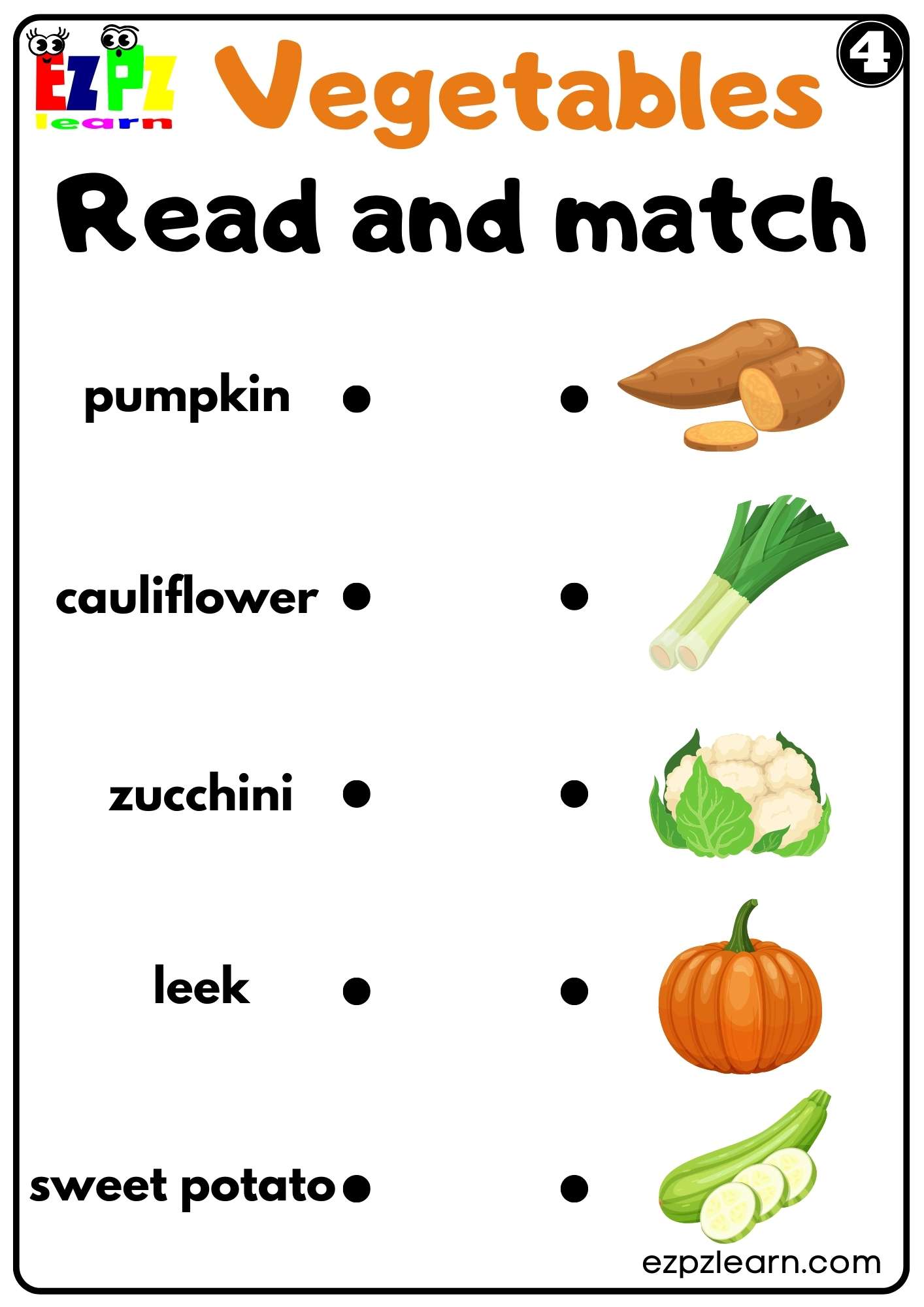 Vegetables Read And Match Worksheet For Kindergarten K5 And Esl
